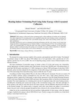 Heating Indoor Swimming Pool Using Solar Energy with Evacuated