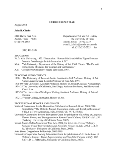 Curriculum Vitae - Department of Art and Art History