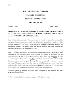 examination paper - University of Calgary