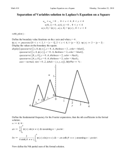 Separation of Variables solution to Laplace`s Equation on a Square