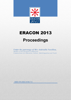 to the ERACON 2013 Proceedings