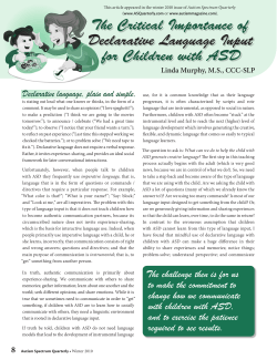 The Critical Importance of Declarative Language Input for Children