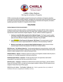 CHIRLA Policy Platform Striving for an Inclusive Prosperity