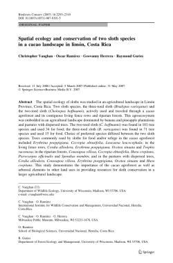 Spatial ecology and conservation of two sloth