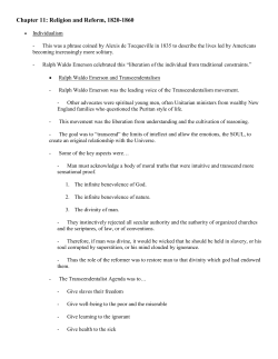 Chapter 11: Religion and Reform, 1820-1860