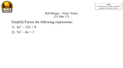 051 - Revisit Factoring by Product Sum Method A Greater than 1 on