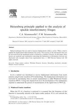 Heisenberg principle applied to the analysis of speckle