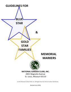 Guidelines for Blue Star Memorial Markers 2015
