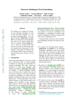 Massively Multilingual Word Embeddings