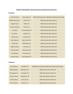 HARLEY-DAVIDSON&reg; Second-Chance Drawing Prize