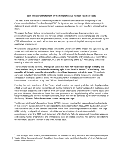 Joint Ministerial Statement on the Comprehensive Nuclear-Test