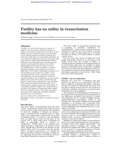 Futility has no utility in resuscitation medicine