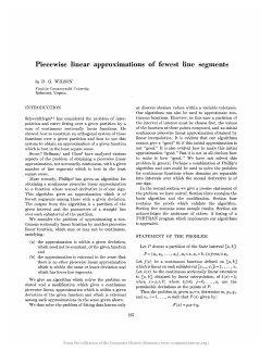 Piecewise linear approximations of fewest line segments