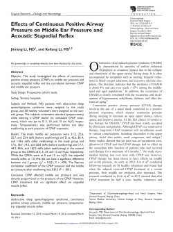 Effects of Continuous Positive Airway Pressure on Middle