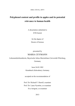 Polyphenol content and profile in apples and its - ETH E
