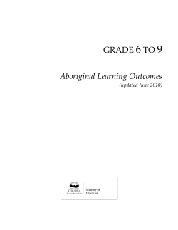 This document contains the Prescribed Learning Outcomes