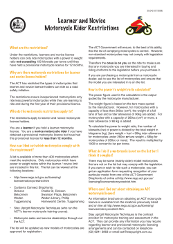 Motorcycle restrictions flyer