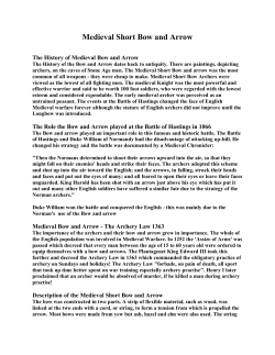 Medieval Short Bow and Arrow