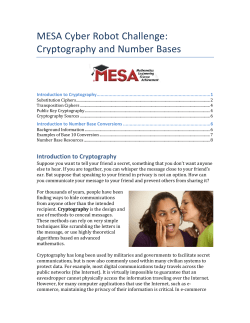 MESA Cyber Robot Challenge: Cryptography and Number Bases