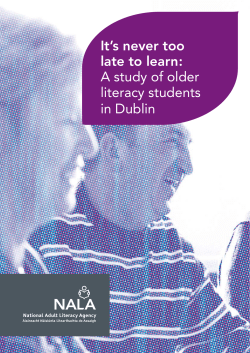 It`s never too late to learn - National Adult Literacy Agency