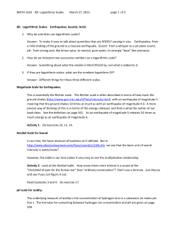 8D. Logarithmic Scales: Earthquakes, Sounds, Acids