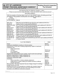 Building Permit Fee Schedule