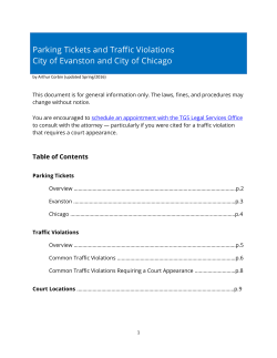 Parking Tickets and Traffic Violations City of Evanston and City of