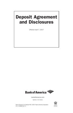 Deposit Agreement and Disclosures