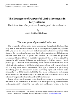 The emergence of purposeful limb movement in