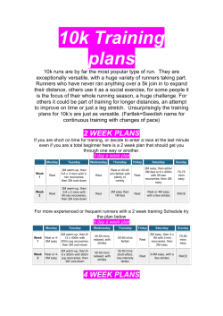 10k Training plans - humber triathletes