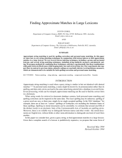 Finding Approximate Matches in Large Lexicons