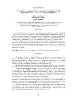 Gulf of Thailand and East Coast of Peninsular Malays