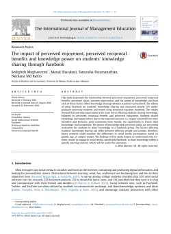 The impact of perceived enjoyment, perceived reciprocal benefits