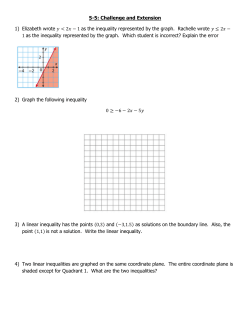 5-5: Challenge and Extension 1) Elizabeth wrote as the inequality