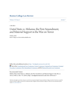 United States vs. Mehanna, the First Amendment, and Material