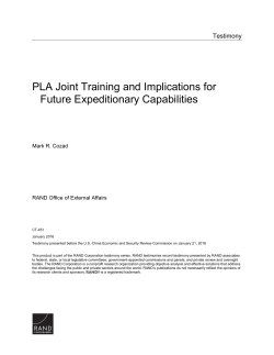 PLA Joint Training and Implications for Future Expeditionary