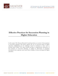 Effective Practices for Succession Planning in Higher Education