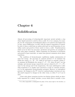 Chapter 6 Solidification