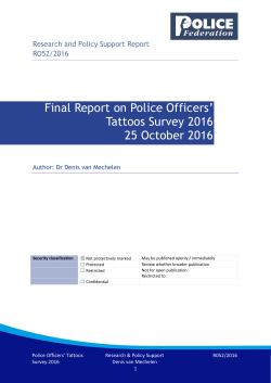 Final Report on Police Officers` Tattoos Survey 2016 25 October 2016