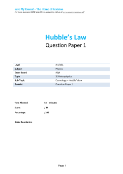 Hubble`s Law - SAVE MY EXAMS!
