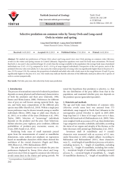 Selective predation on common voles by Tawny Owls and Long
