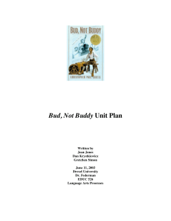 Bud, Not Buddy Unit Plan - Gretchen Simon Personal Website