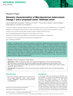 Genomic characterization of Mycobacterium tuberculosis lineage 7