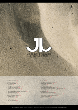 Jn user manual. Prima donna 4 + mr Fantastic 2 - JN