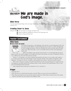 God Creates the World &bull; Lesson 1 Bible Point