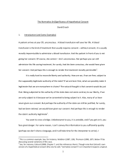 1 The Normative (In)Significance of Hypothetical