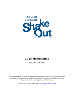2015 Great SouthEast ShakeOut Media Guide