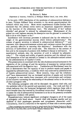 ADRENAL STEROIDS AND THE SECRETION OF