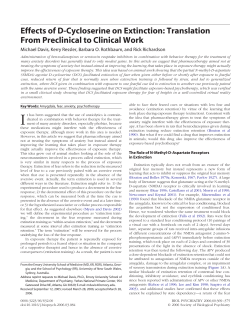 Effects of D-Cycloserine on Extinction: Translation From