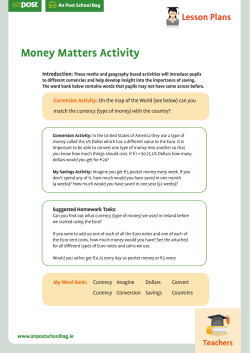 Money Matters Activity